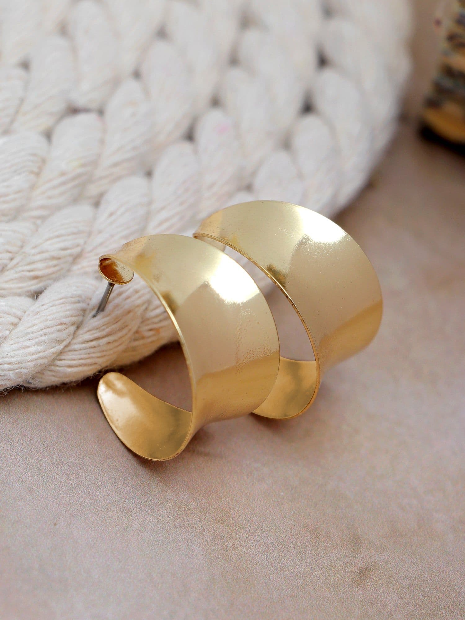 Paradiso Glitz Gold-Plated Hoop Stud Earrings for Women & Girls | Anti tarnish