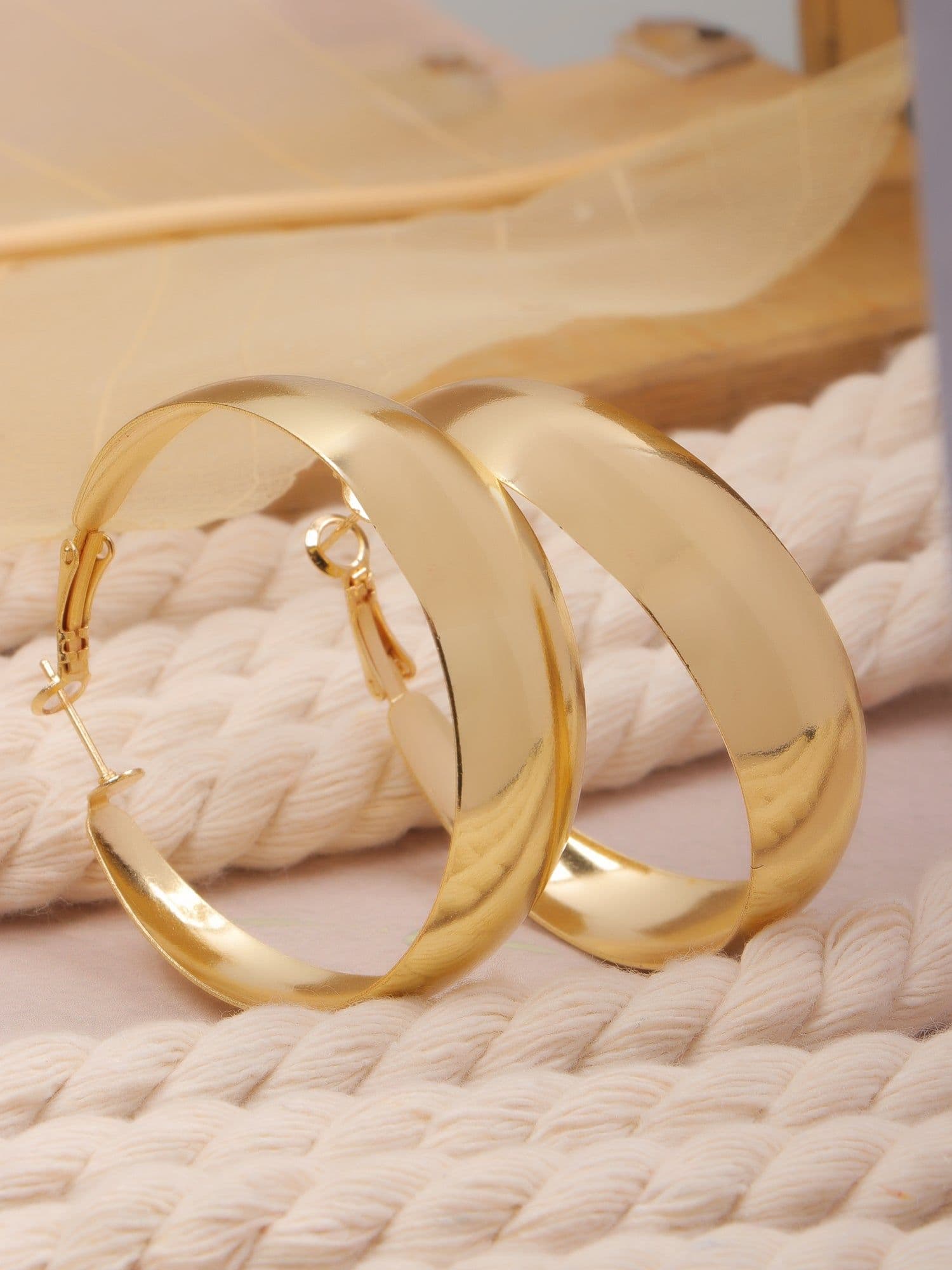 Stylish Gold-Plated Hoop Earrings for Fashionable Women and Girls |Anti Tarnish Jewellery