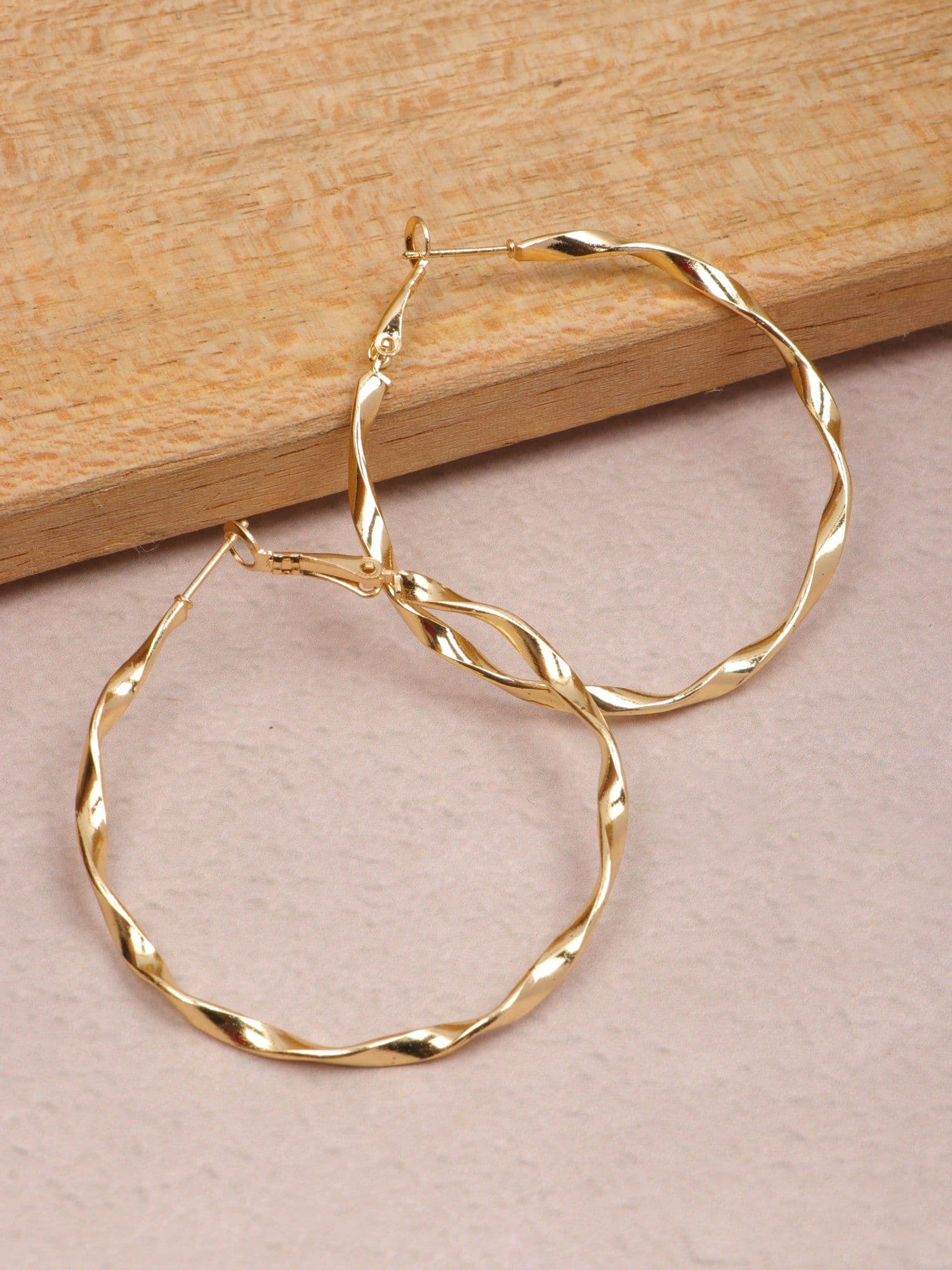 Gold-Plated Round Stud Earrings for Women and Girls - A Contemporary Fashion Statement