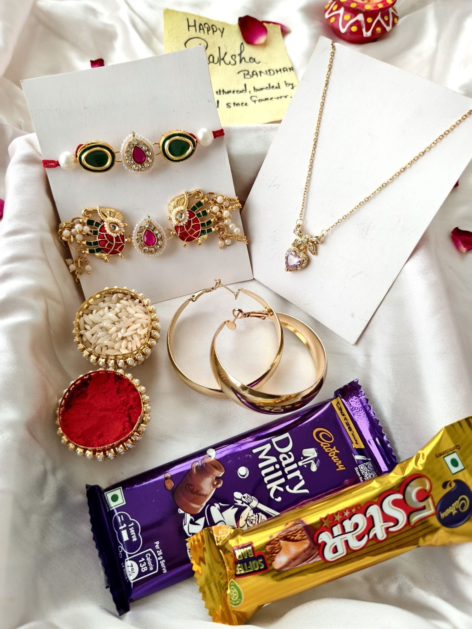 Elephant Kundan Rakhi Hamper Set of 2 for Brother