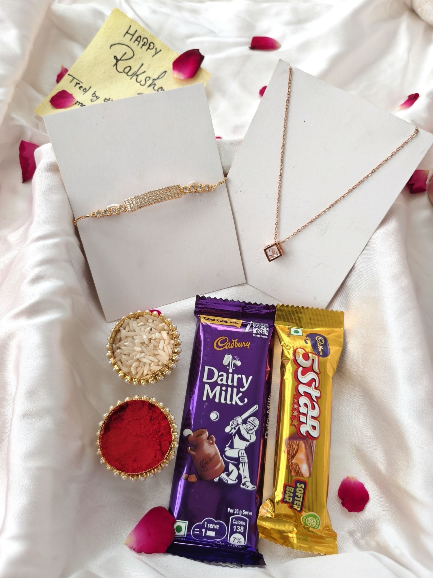 Handmade Bracelet Rakhi Hamper with Chocolate