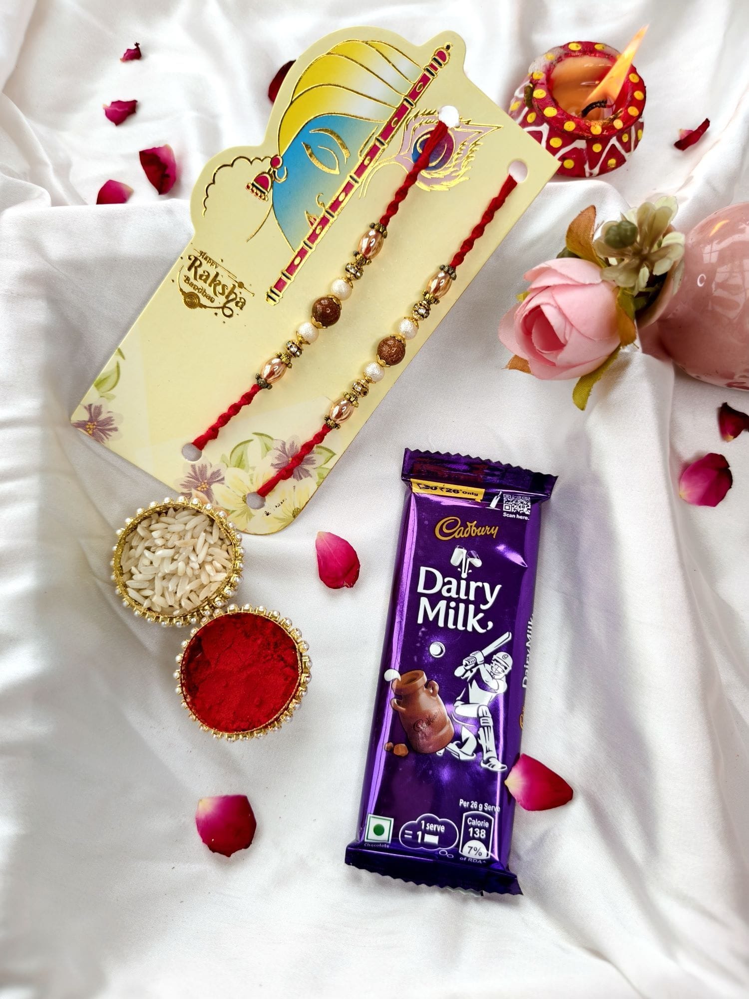 Brown Rakhi Hamper with Dairy Milk Chocolate – Rakhi for Brother 2026
