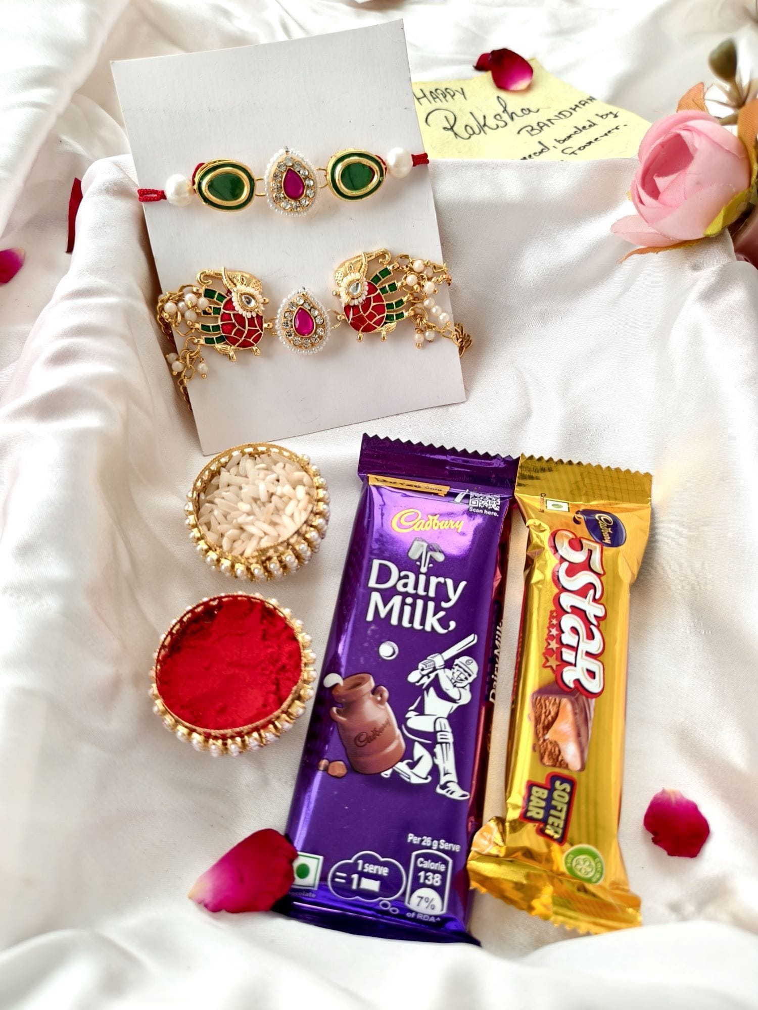 Handmade Kudan Rakhi Hamper Set of 2 for Brother