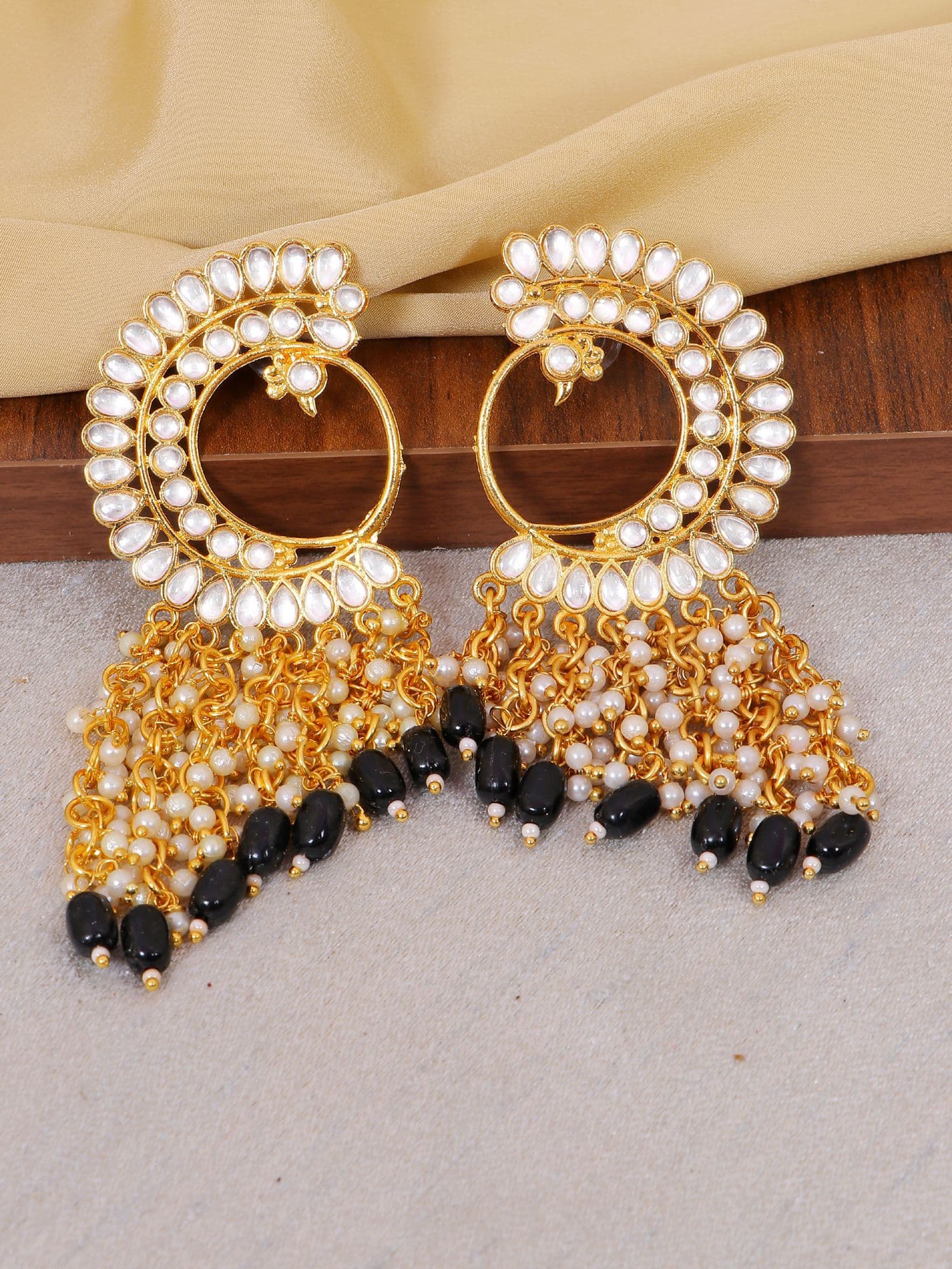Peacock Pearl: Ethnic Dangler Earrings for Stylish Women