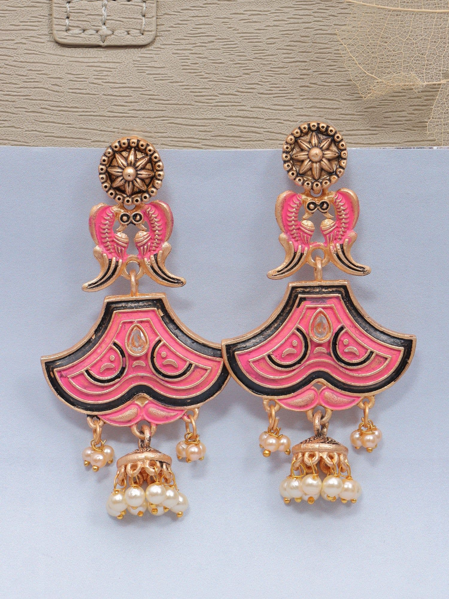 Gold-Plated Pearl Drop & Dangler Earrings for Women and Girls