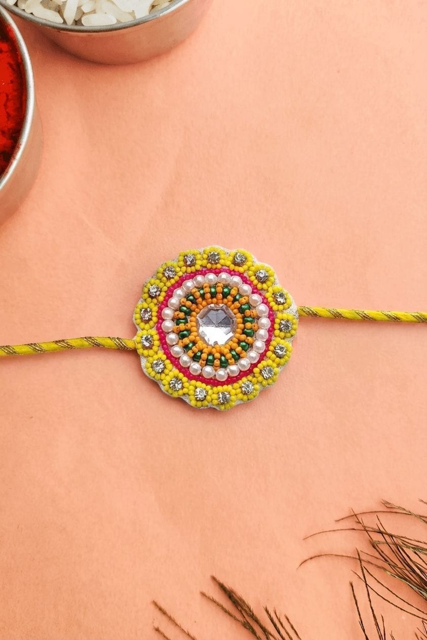 Vibrant Multi-color Beaded Rakhi 2026: Handmade Special Gift for Brothers