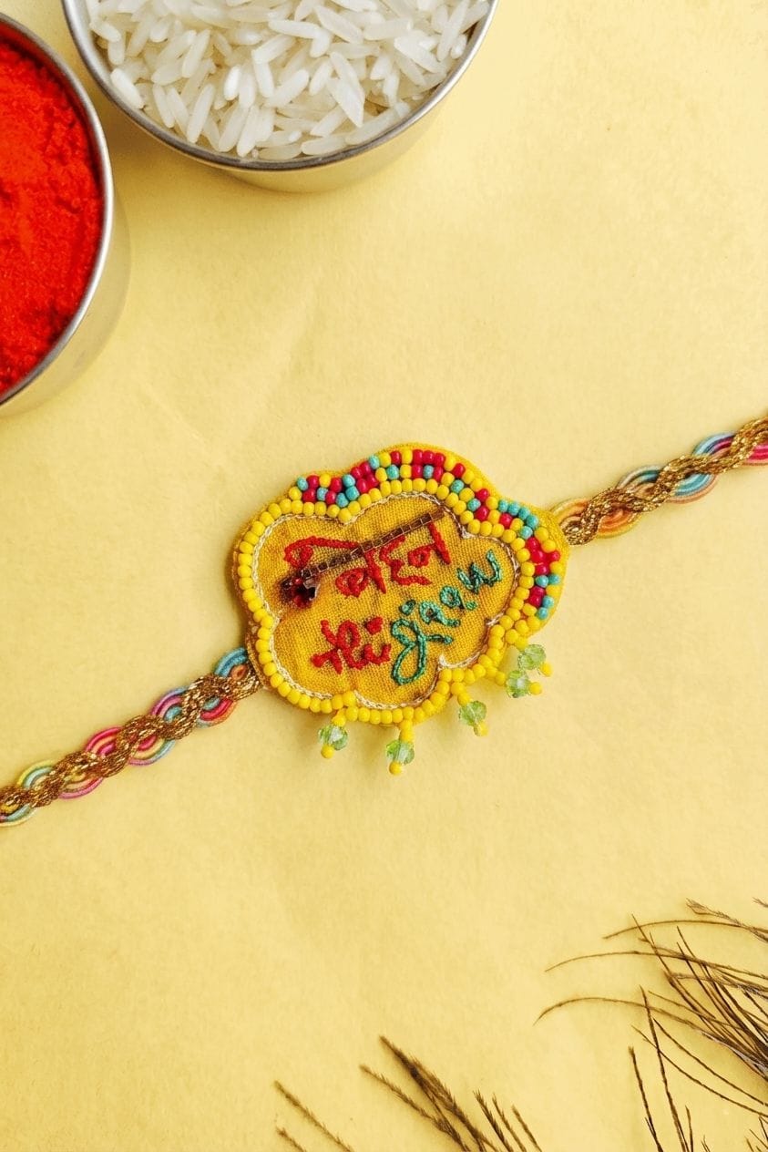 Blue Handmade Fabric Rakhi: Traditional Gift for Brothers