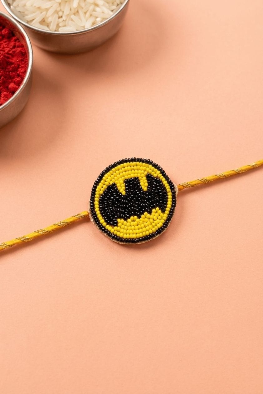 Multicolor Beaded Batman Rakhi: Handmade Kids' Joy for 2026