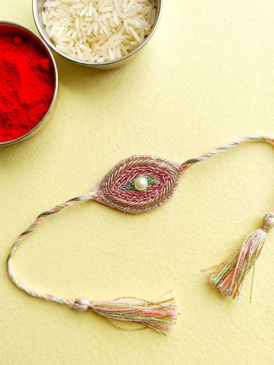 Handcrafted Pink Rakhi 2026 - A Unique Special Design for Your Brother