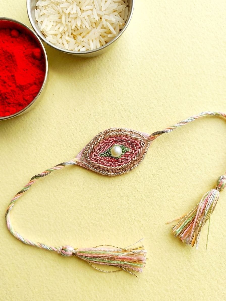 Handcrafted Pink Rakhi 2026 - A Unique Special Design for Your Brother