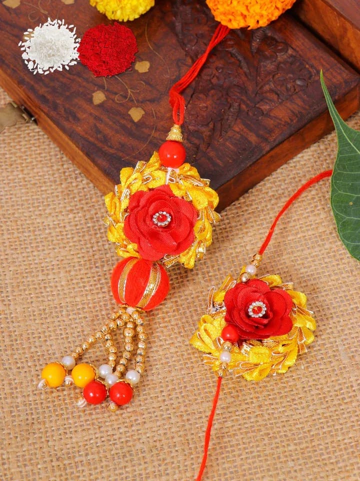 Handcrafted Multi-Color Alloy Crystal Rakhi: Buy Online Now