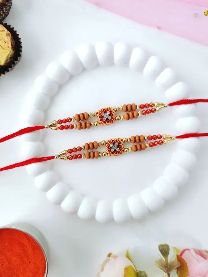 Stone-Studded Handmade Rakhi: Best Beaded Set for Brother