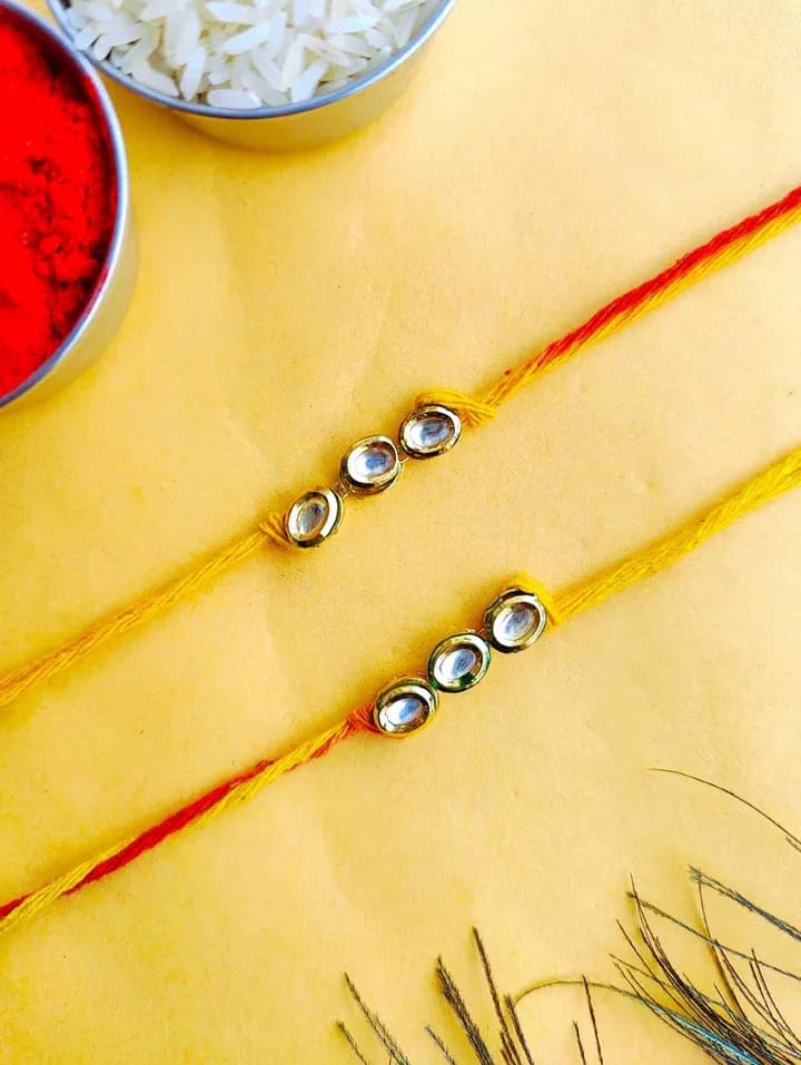 Golden Alchemic Handmade Kundan Rakhi - Buy Your Rakhi Online
