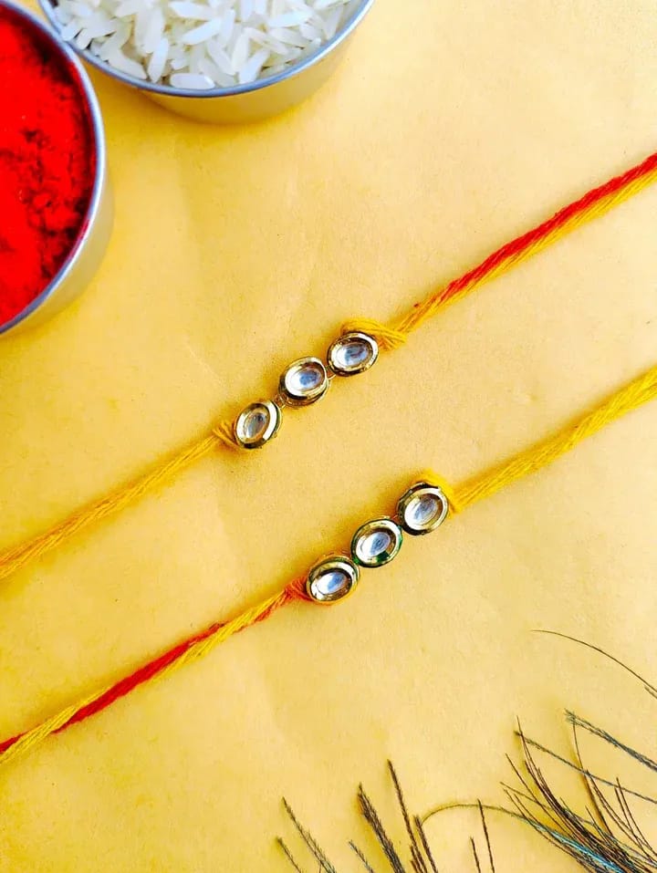 Golden Alchemic Handmade Kundan Rakhi - Buy Your Rakhi Online