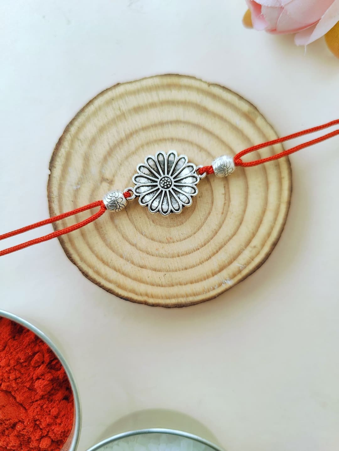 Silver Oxidised Handmade Rakhi - Elegant Festival Special.