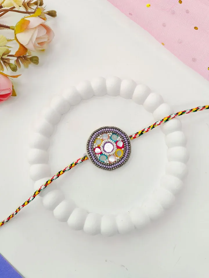 Colourful Mirror Handmade Rakhi for Brother