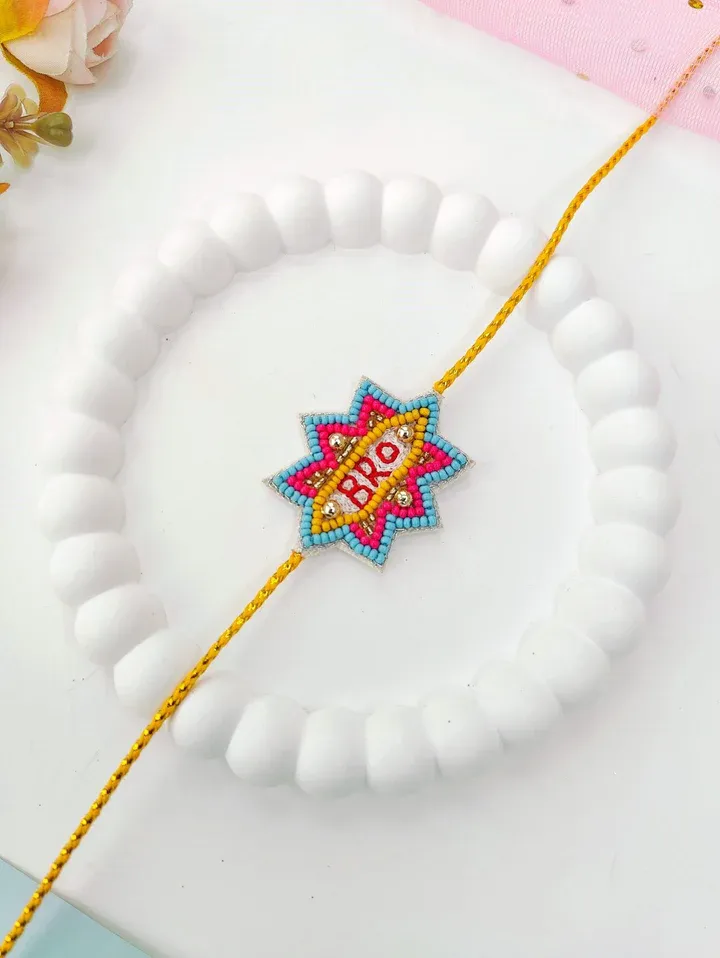 Blue Yellow Handmade Bro Rakhi 2026