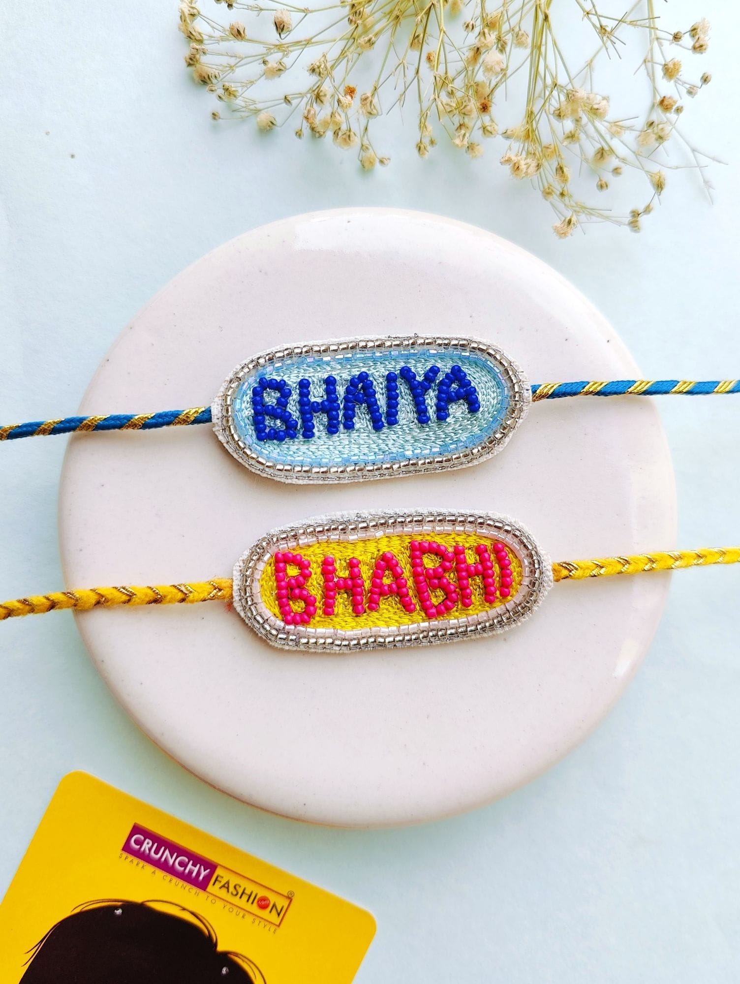 Beaded Bliss: Multi-Color Kundan Rakhi - Handmade to Perfection, Buy Online