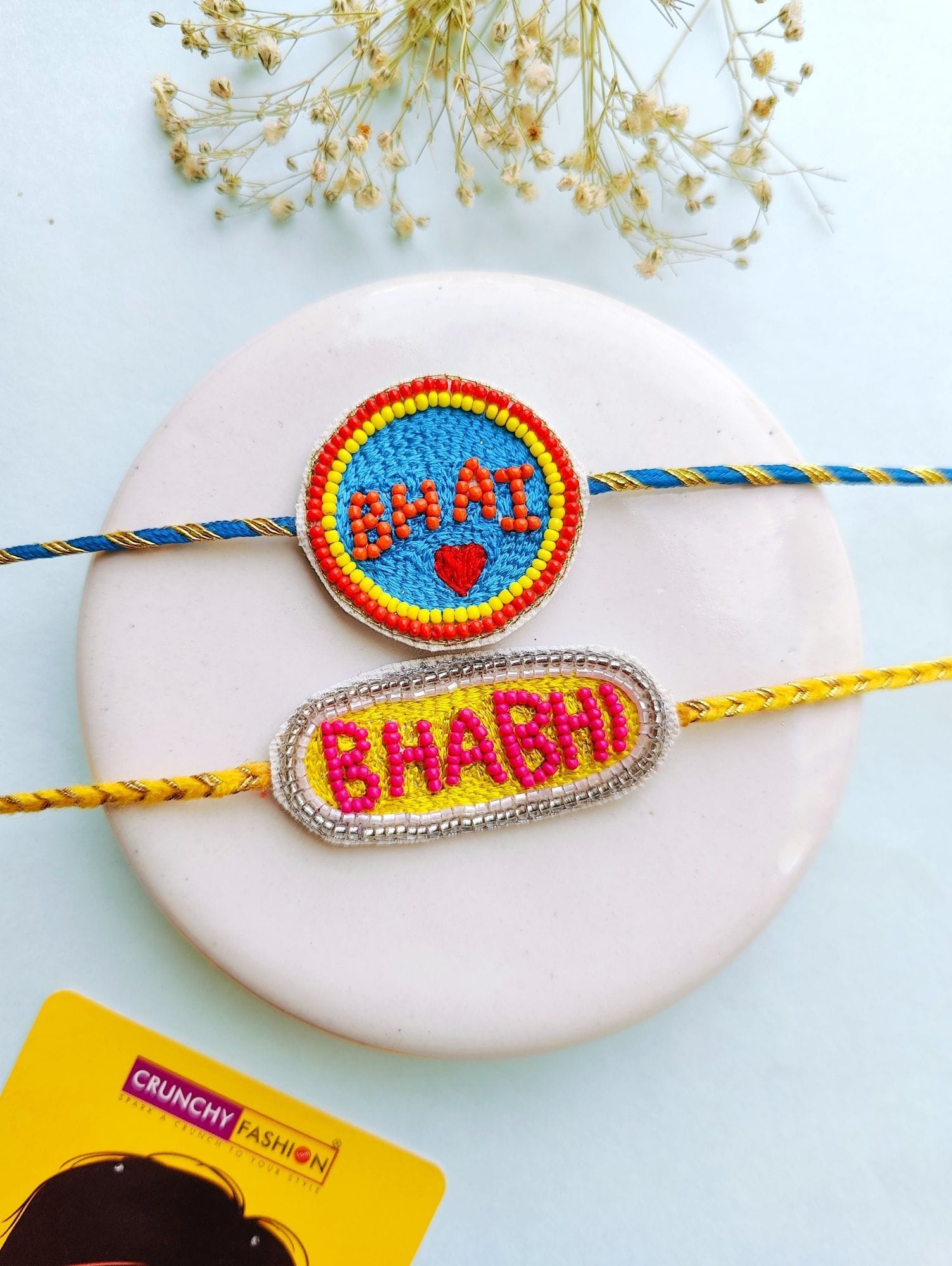 Multicolor Beaded Handmade Kundan Rakhi - Buy Online