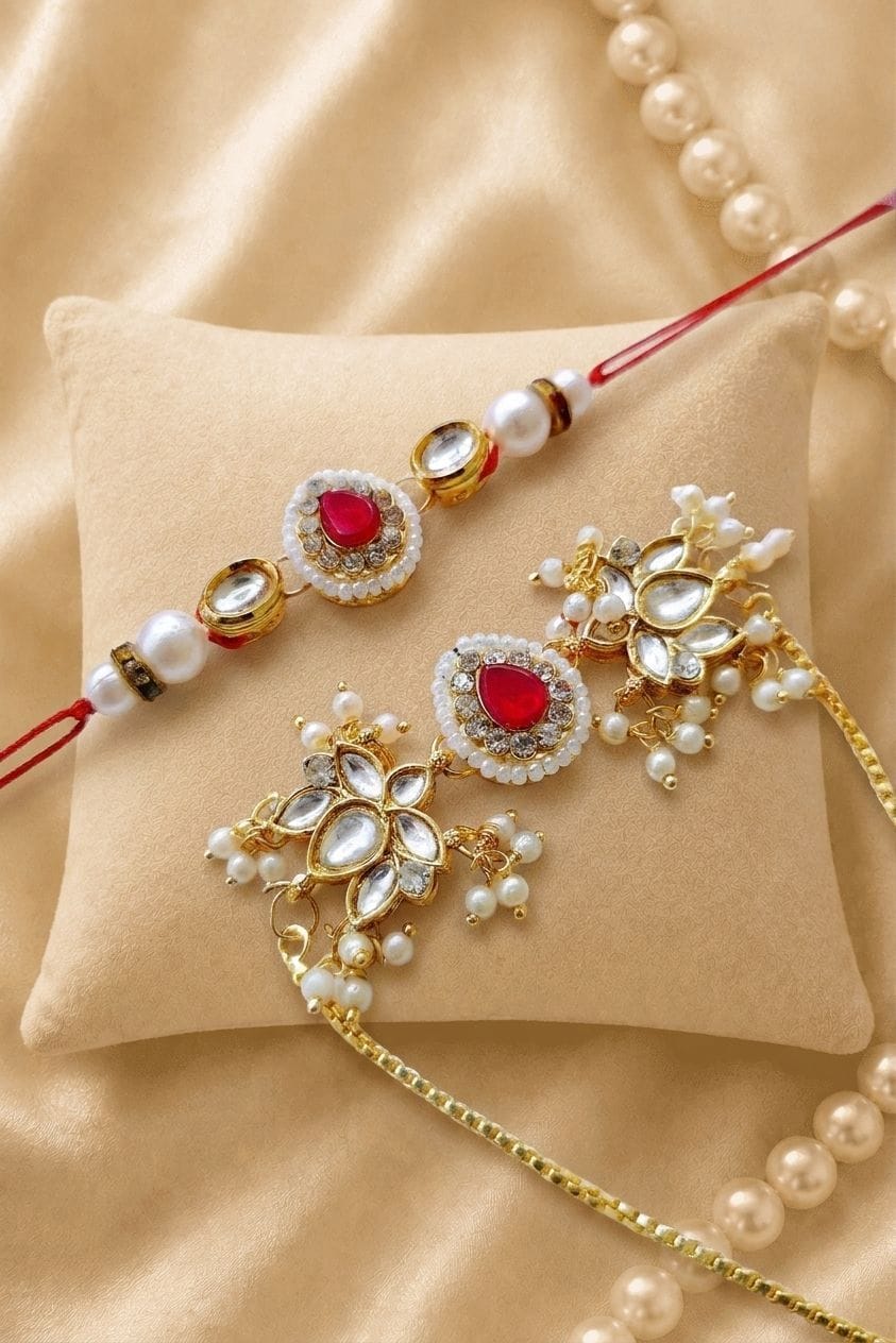 Cherish the Bond: Traditional & Kundan Bhaiya Bhabhi & Lumba Rakhi