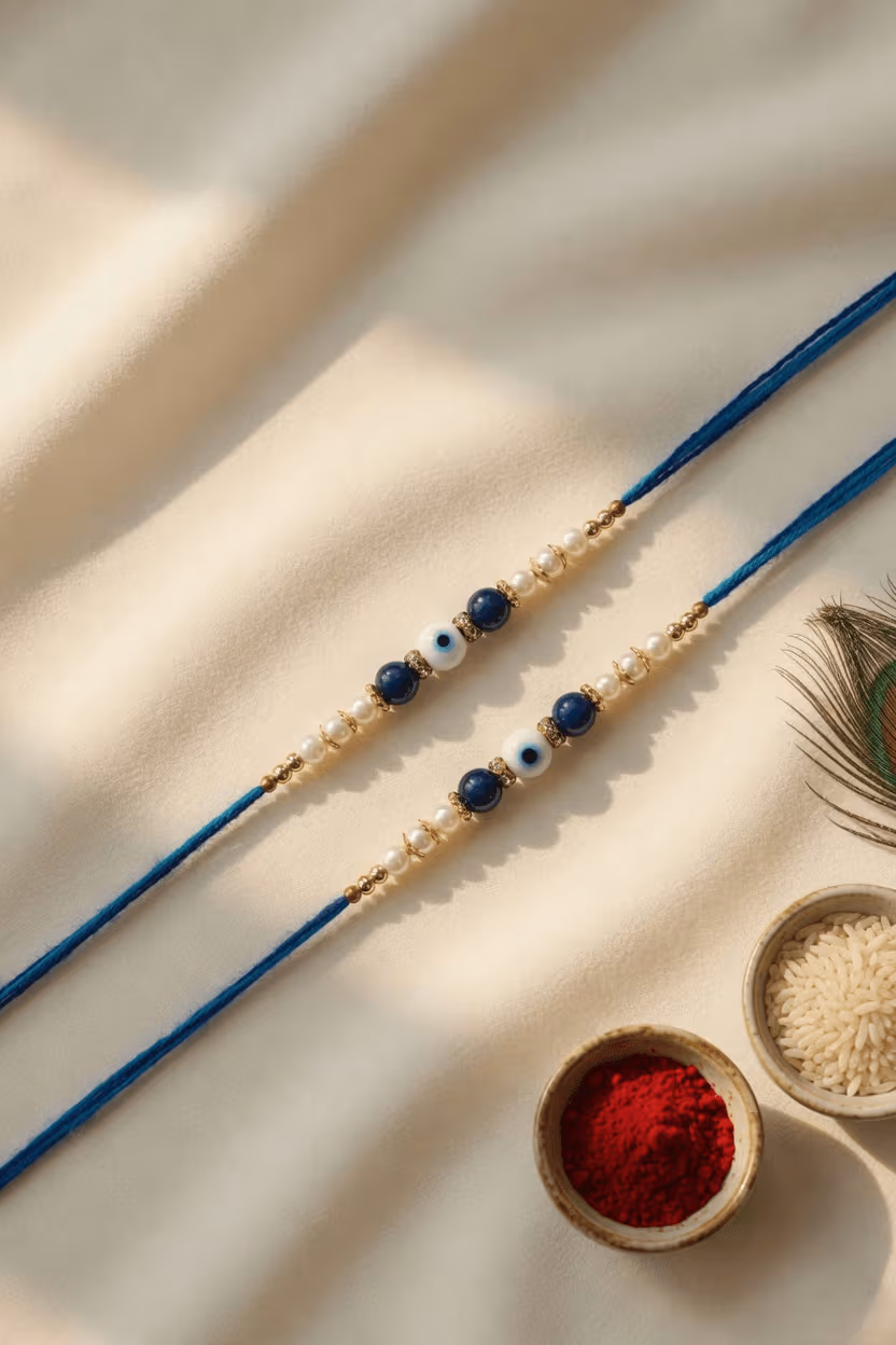 Multicolored Rakhi Combo Set - Alloy, Crystal, and Fabric for Brother