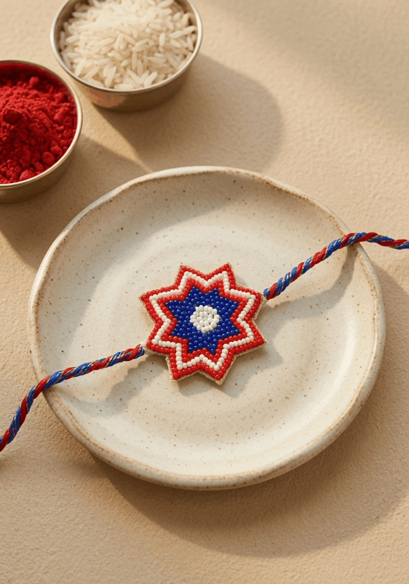 Handmade Multicolor Beaded Captain America Kids Rakhi - Gift for Brother