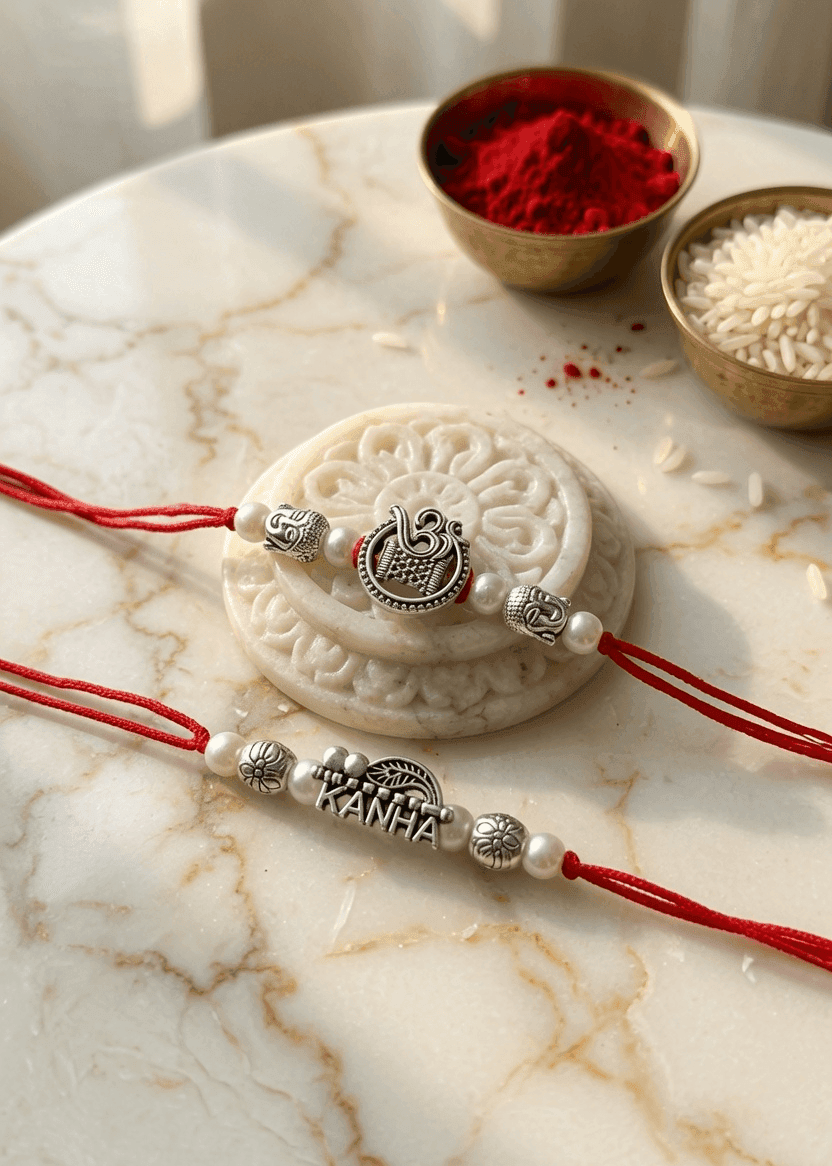 Brother's Bond Delight: Oxidised Silver Rakhi - Exquisite and Durable