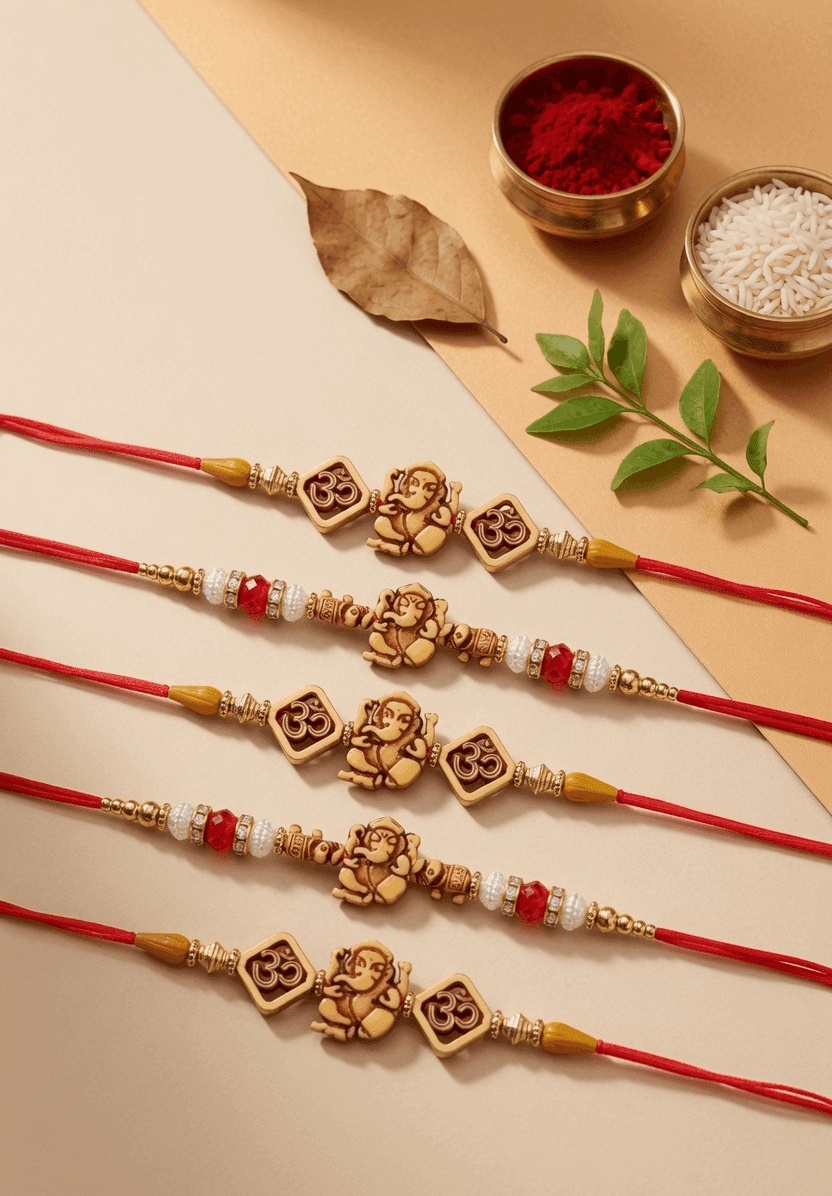 Crystal-Alloy Fabric Rakhi Set: The 2026 Multi-Color Combo for Brothers