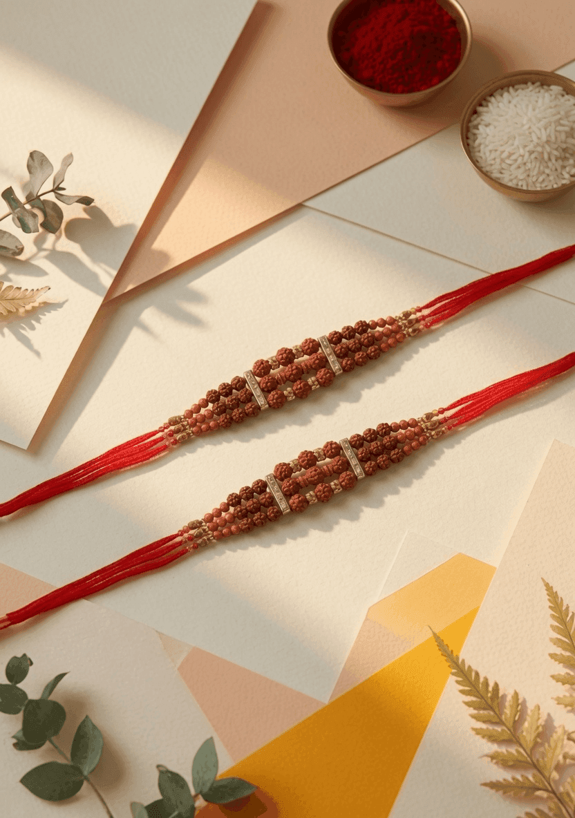 Sparkling Multi-Color Rakhi Combo Set for Brother - Alloy, Crystal & Fabric