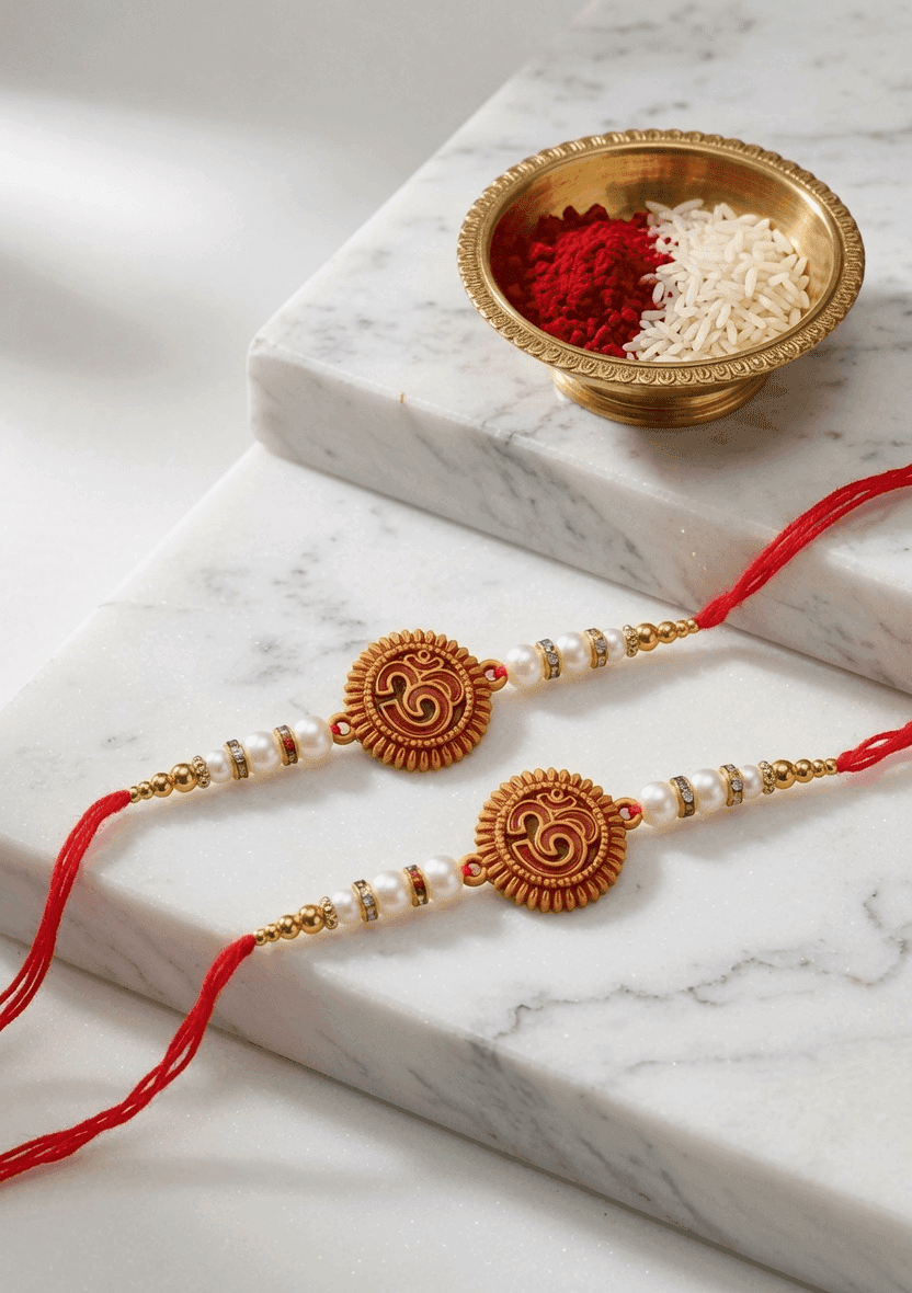 Dazzling Rakhi Combo Set 2026, Multi-Colored Alloy & Crystal Made