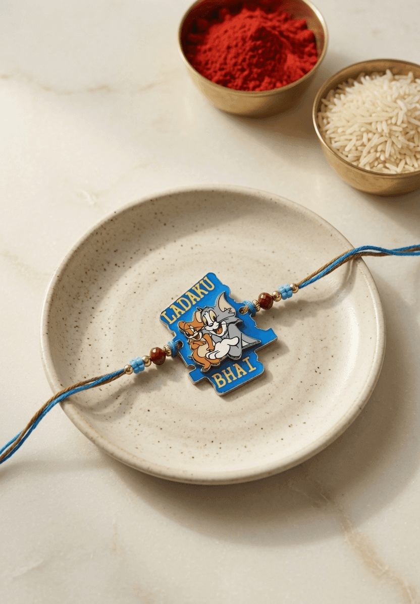 Multicolor Beaded Rakhi 'Ladaku Bhai' 2026 Edition for Little Brother