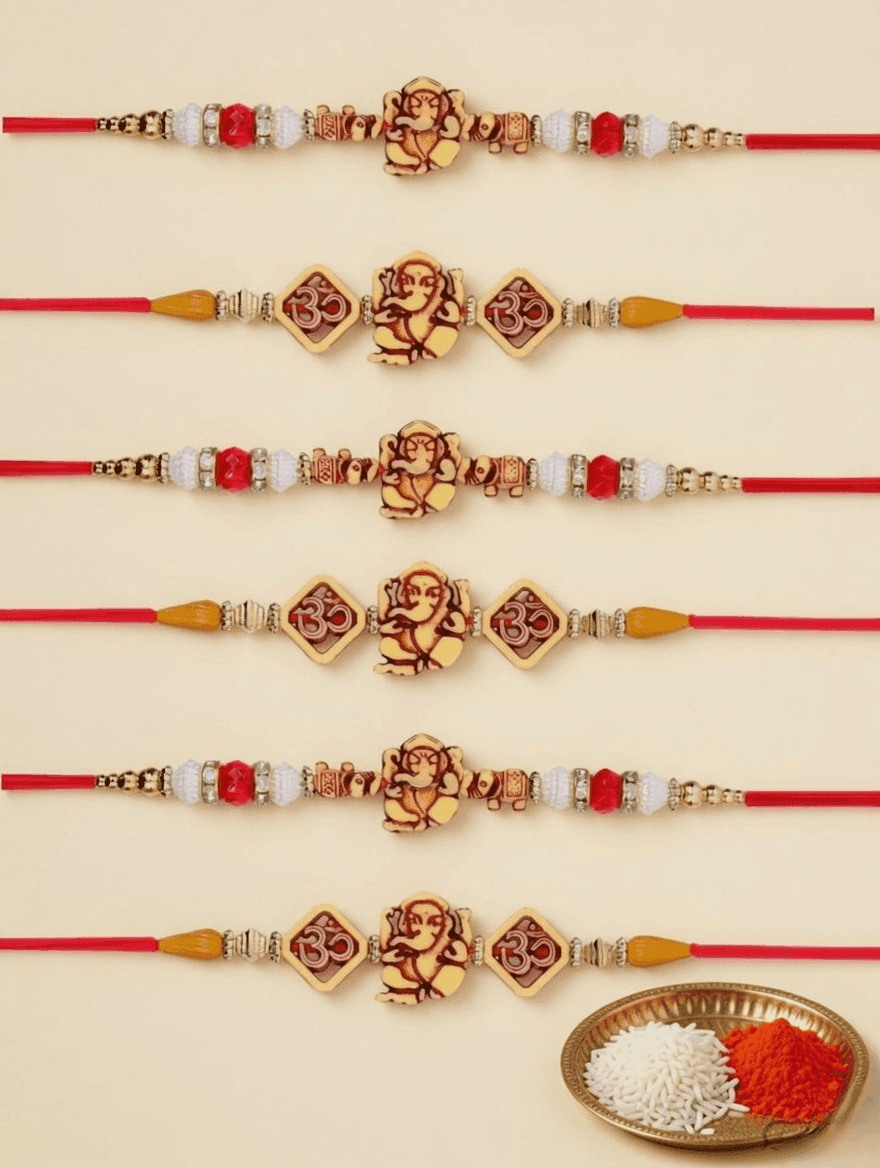 Crystal-Alloy Fabric Rakhi Set: The 2026 Multi-Color Combo for Brothers