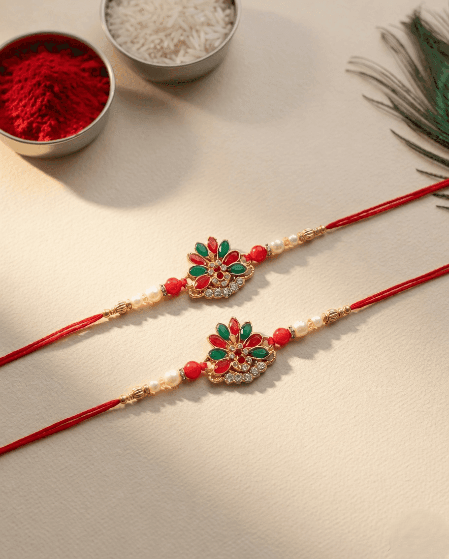 Multi-Color Crystal Alloy Rakhi Set for Brothers: Ideal 2026 Gift
