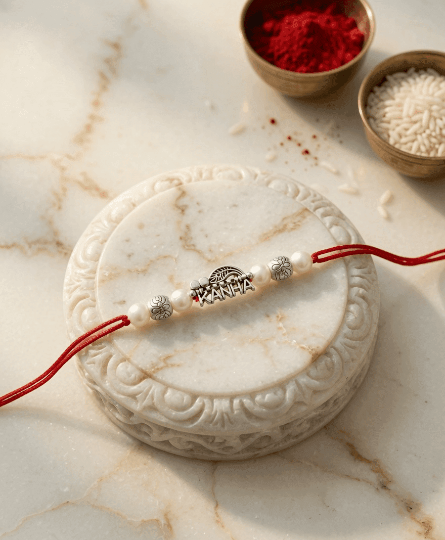 Handcrafted Silver Oxidised Rakhi: Designer Festival Gift for Brother
