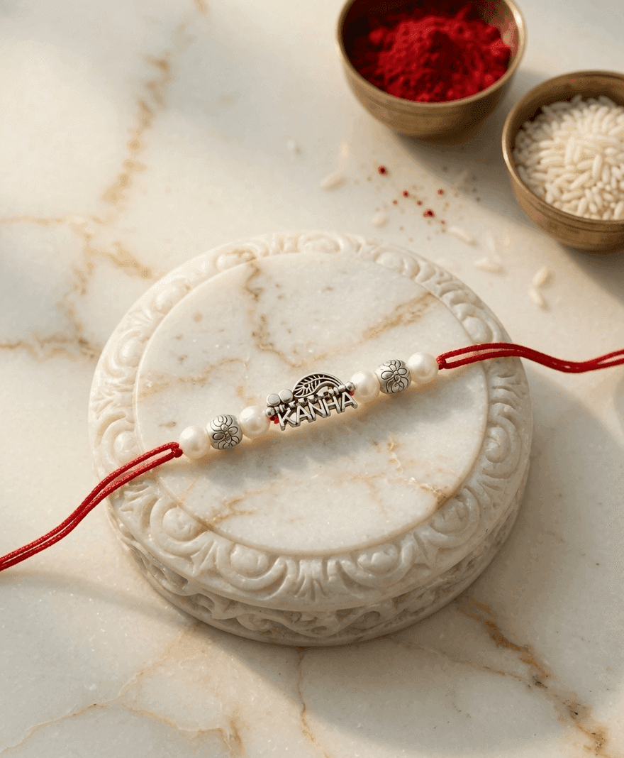 Handcrafted Silver Oxidised Rakhi: Designer Festival Gift for Brother