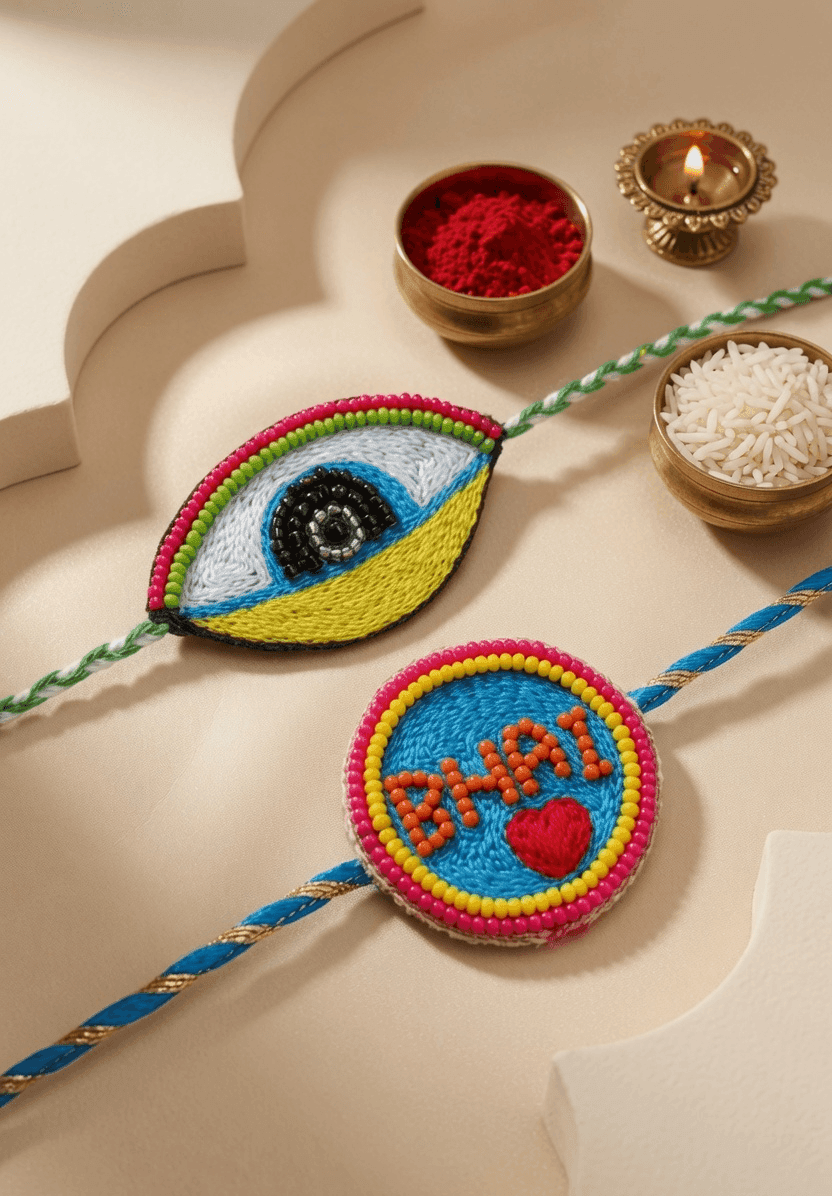 Colorful Handcrafted Rakhi: Embrace Tradition with Kundan & Beads Online