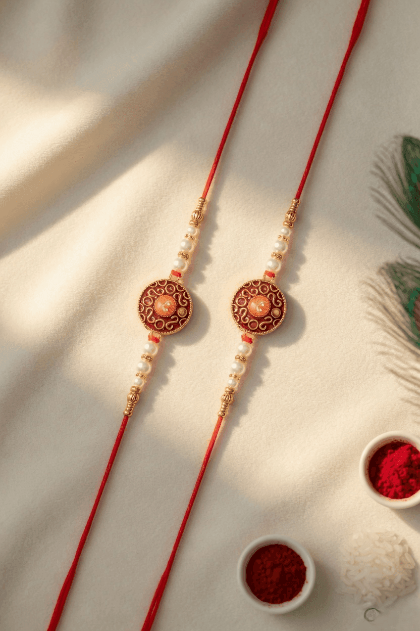 Sparkling Multi-Color Rakhi Combo Set for Brothers - Alloy, Crystal, Fabric
