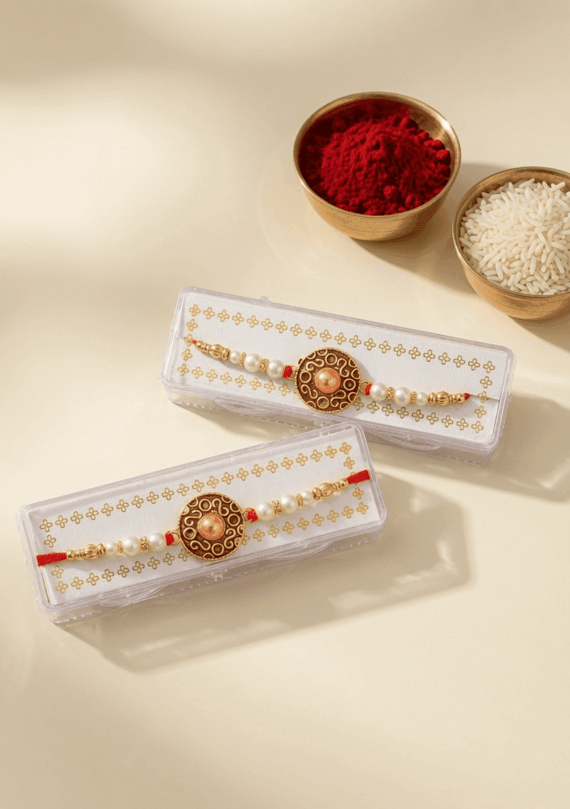 Sparkling Multi-Color Rakhi Combo Set for Brothers - Alloy, Crystal, Fabric
