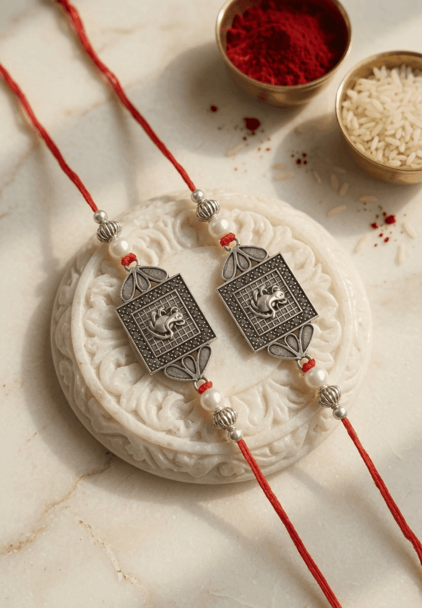 Brother's Delight: Oxidised Silver Rakhi Collection
