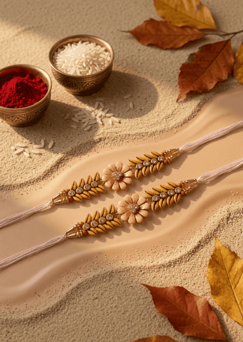 Rakhi 2026: Multi-Color Rakhi Set for Brother, Alloy & Crystal Crafted