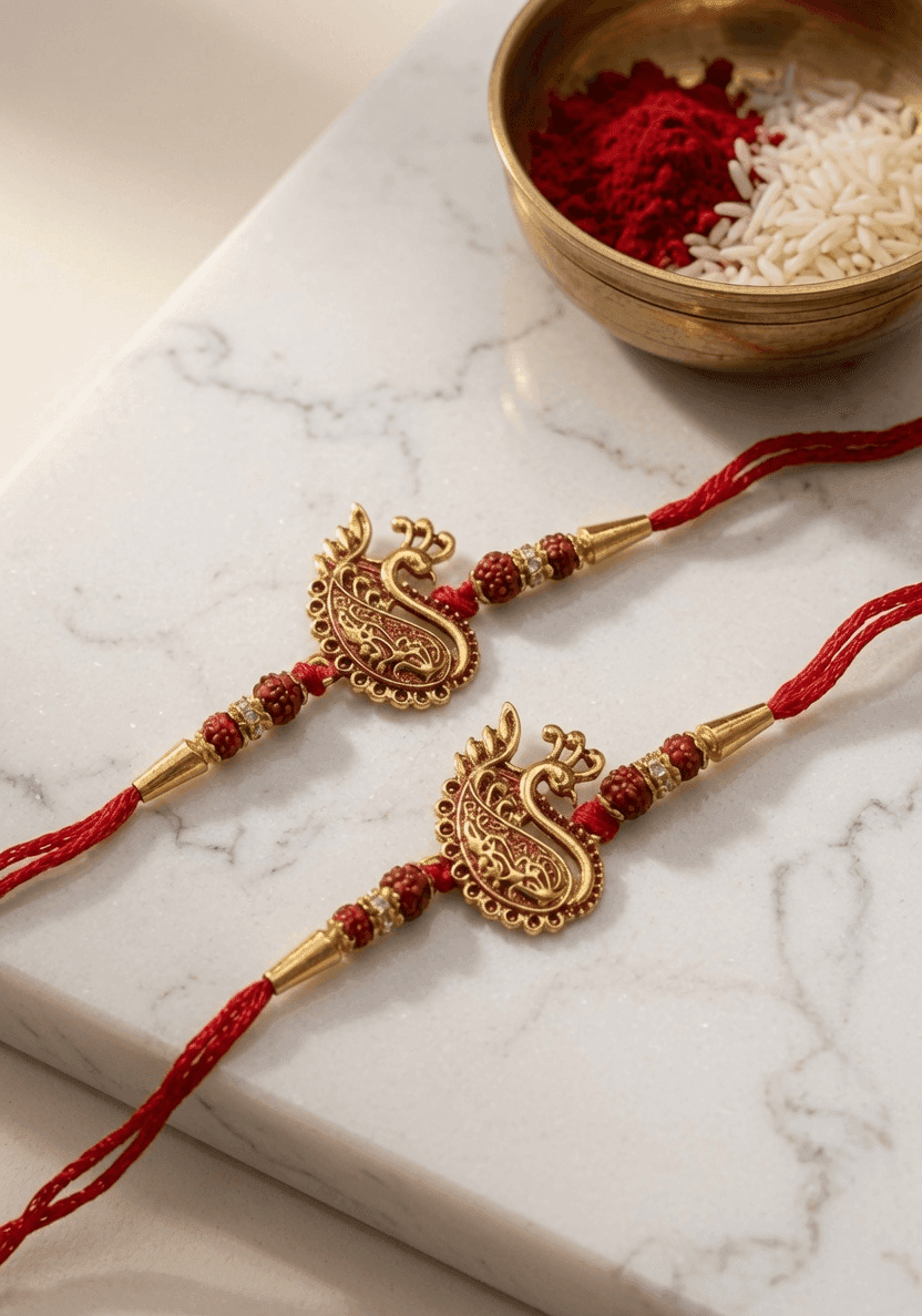 Multicolor Alloy Crystal Fabric Rakhi Set Combo for Brother 2026