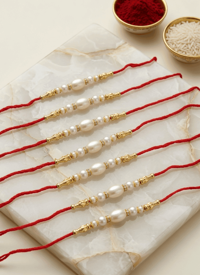 Multi-Colored Alloy Crystal Fabric Rakhi Combo Set for Brother 2026