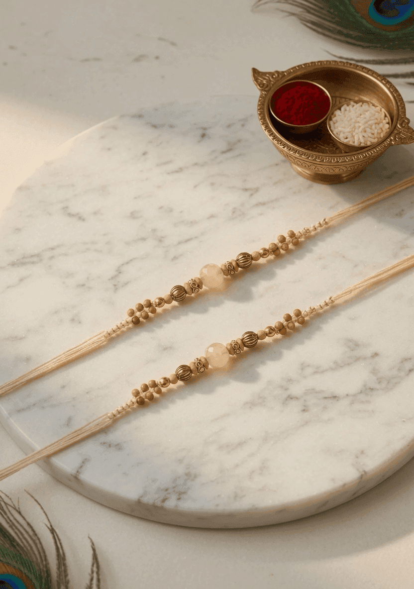 Alloy and Crystal Rakhi Combo Set - Multi-Colored Rakhi Set for Brother 2026