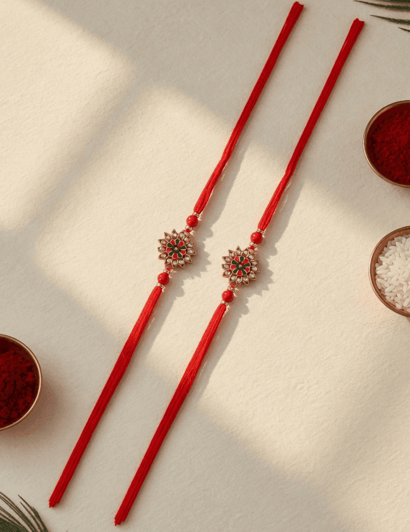 Colorful Alloy & Crystal Rakhi Combo Set 2026: A Gift For Every Brother