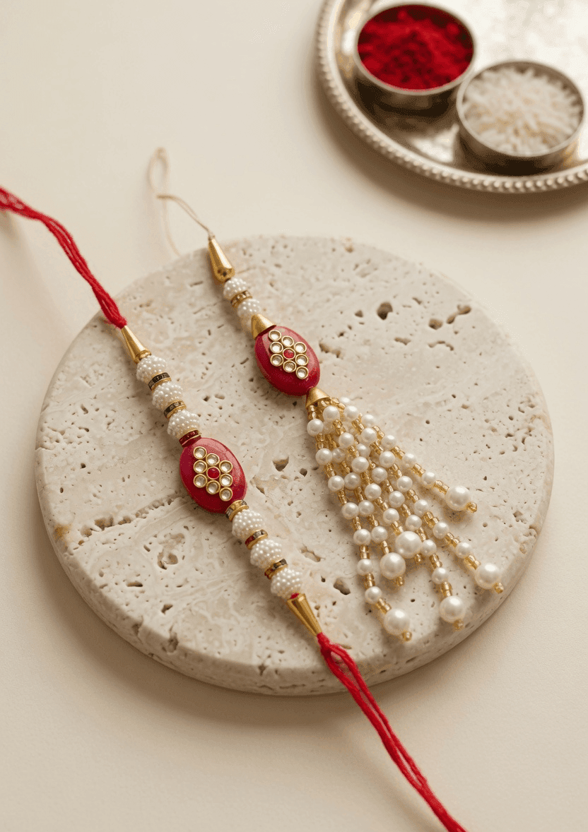 Alloy & Crystal Rakhi Set - The Divine Combo for Your Brother