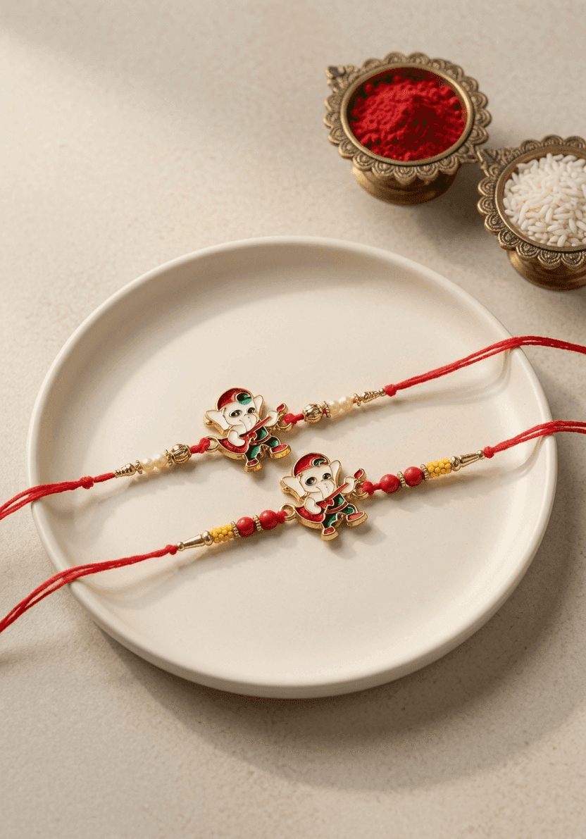 Lil Ganesha Beaded Kids Rakhi - Personalized Gift for Brother 2026