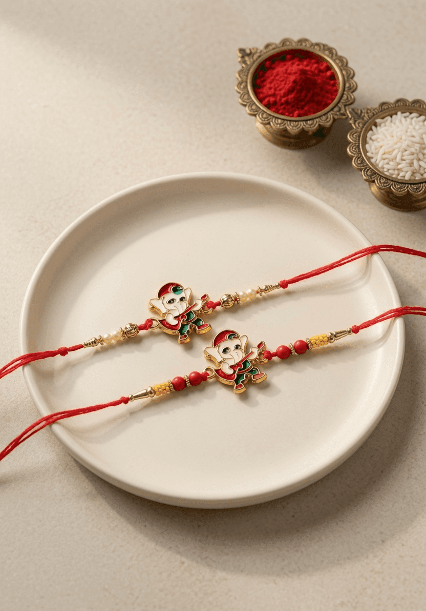 Lil Ganesha Beaded Kids Rakhi - Personalized Gift for Brother 2026