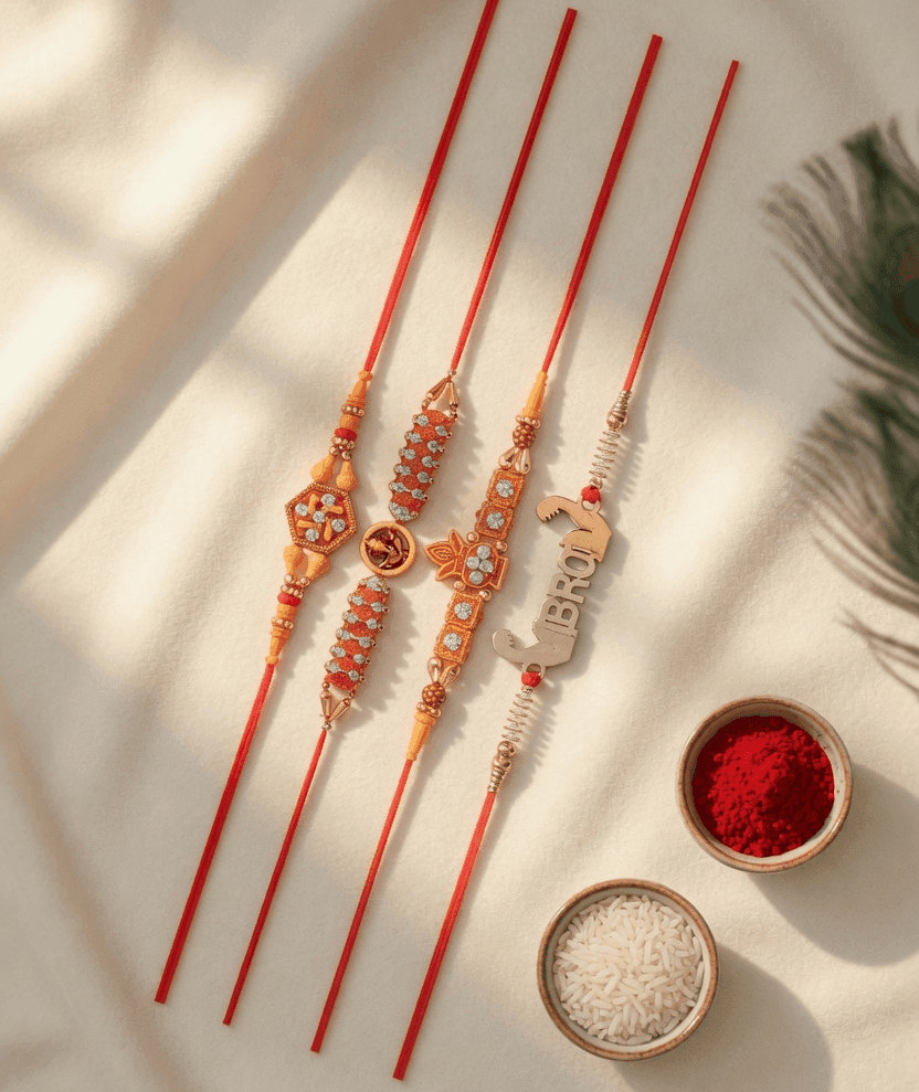 Colorful Alloy Rakhi Combo Set: 2026 Edition for Brother