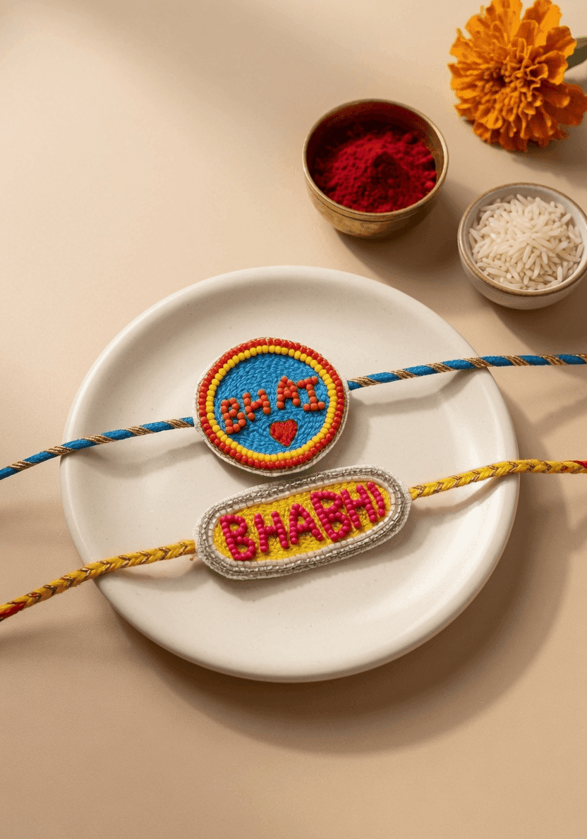 Multicolor Beaded Handmade Kundan Rakhi - Buy Online