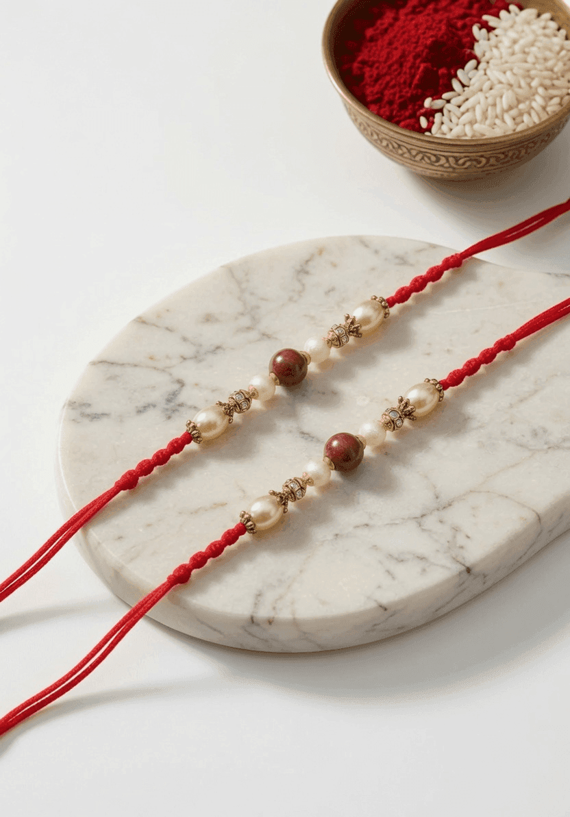 Multicolored Alloy Crystal Fabric Rakhi Set - Gift for Brothers 2026